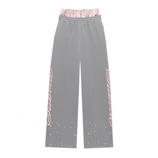 Gray crystal pants